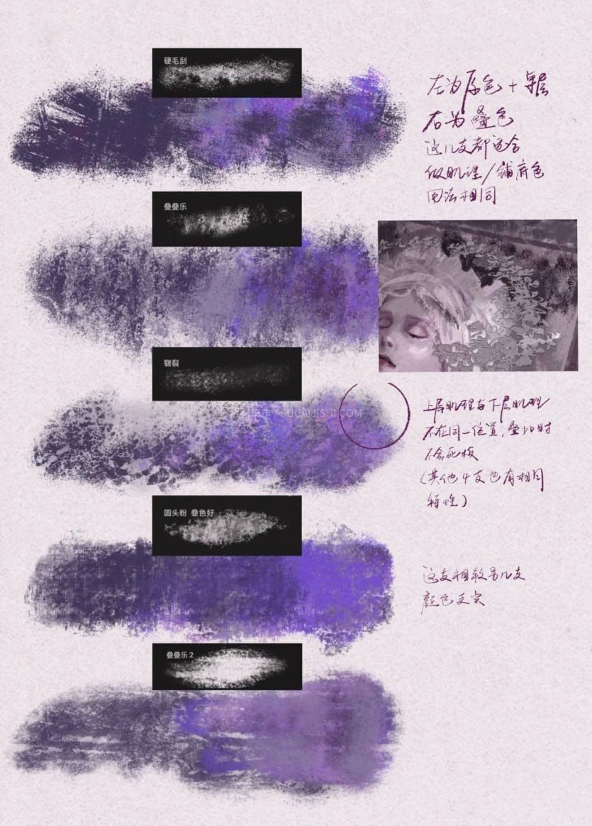 16支Procreate厚涂粗糙笔触画笔